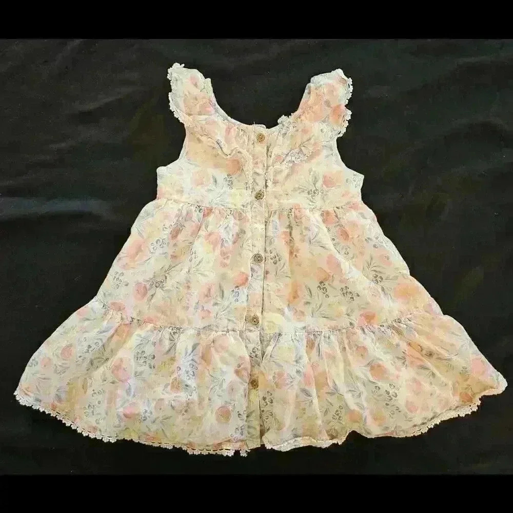 Charming Floral Baby Dress with Ruffled Sleeves